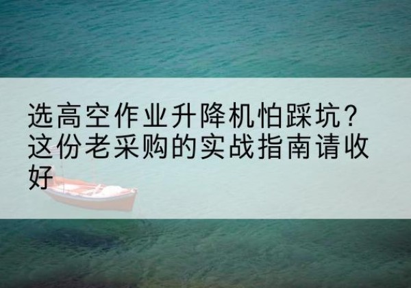 介休高空作业升降机厂家推荐-选高空作业升降机怕踩坑？这份老采购的实战指南请收好