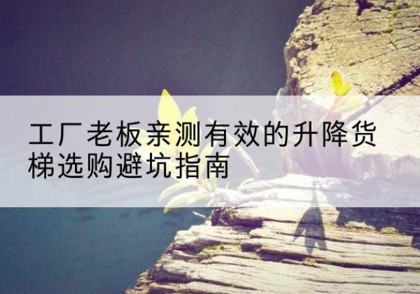 介休升降货梯怎么选-工厂老板亲测有效的升降货梯选购避坑指南